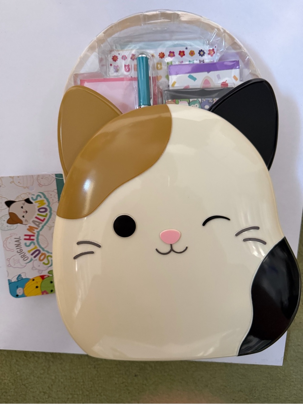 NWT Squishmallows Calico Cat Creative Caddy in Cream, Brown & Black